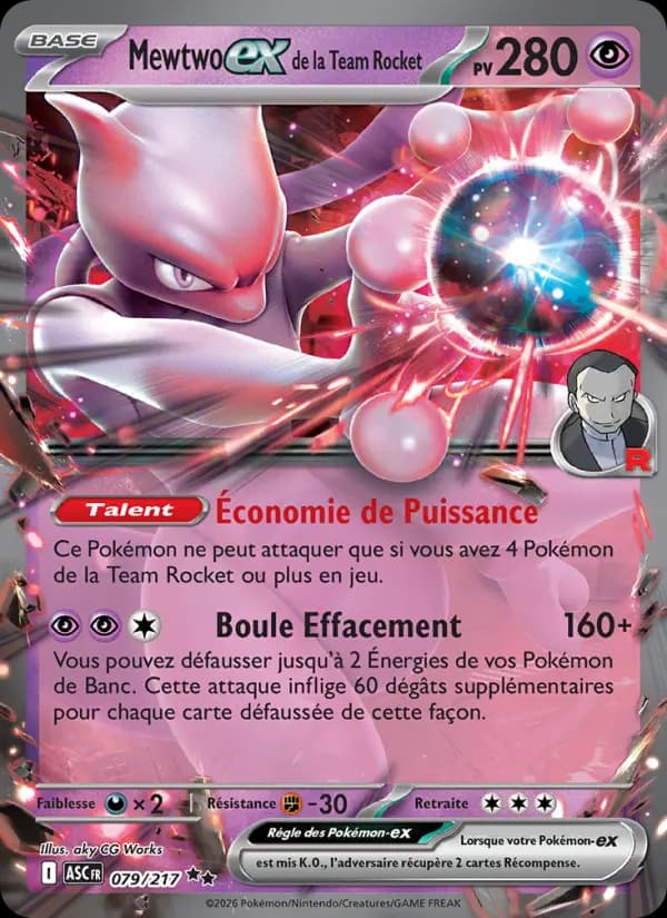 Carte Pokémon Mewtwo ex de la Team Rocket 79