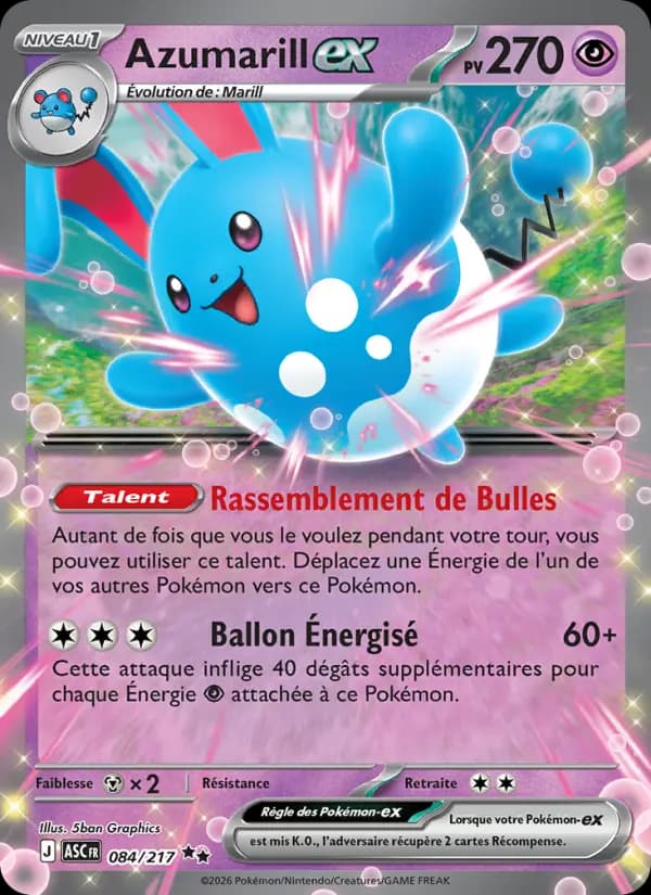 Carte Pokémon Azumarill ex 84