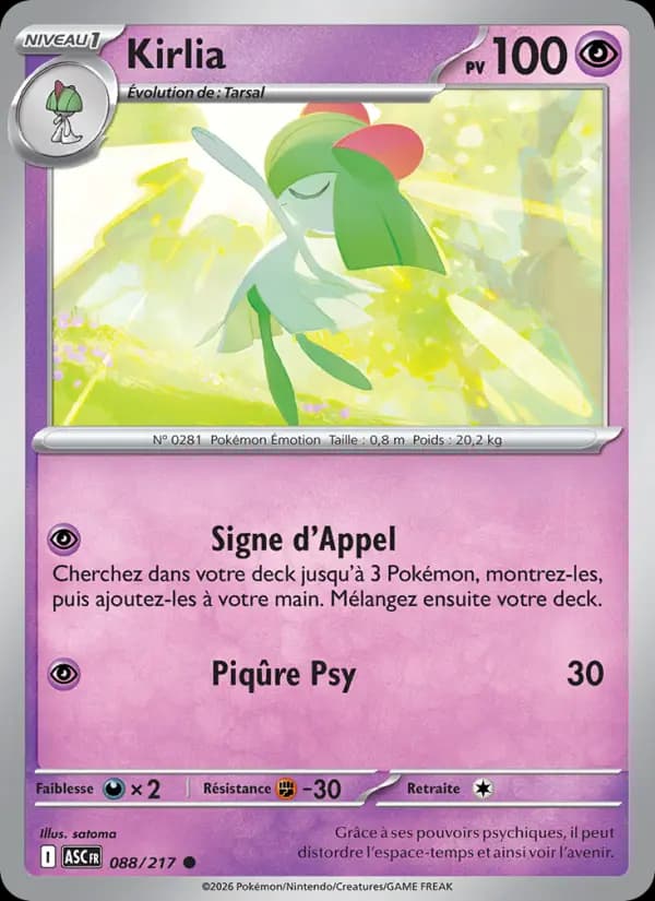 Carte Pokémon Kirlia 88