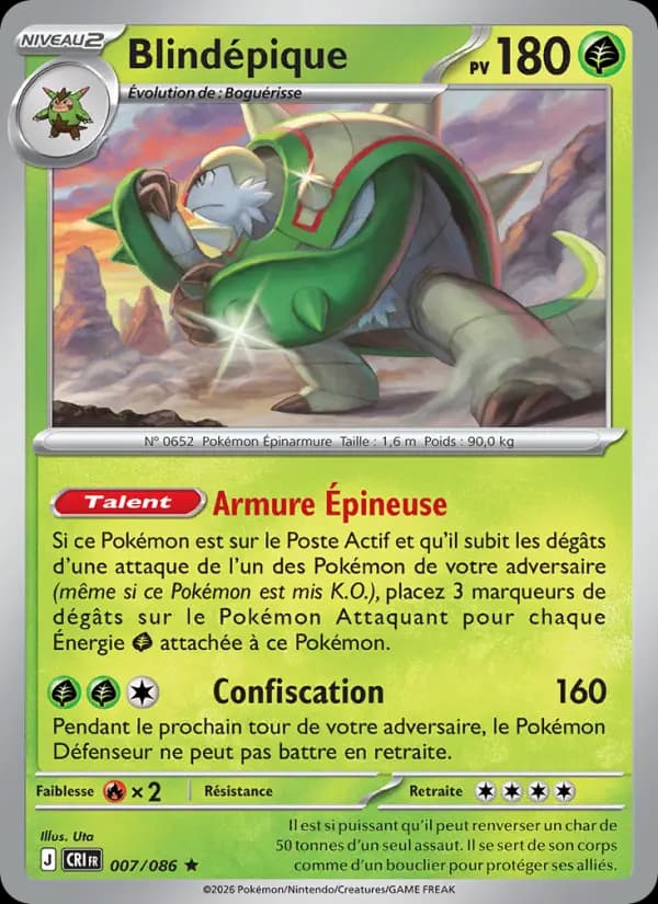 Carte Pokémon Blindépique 007/086