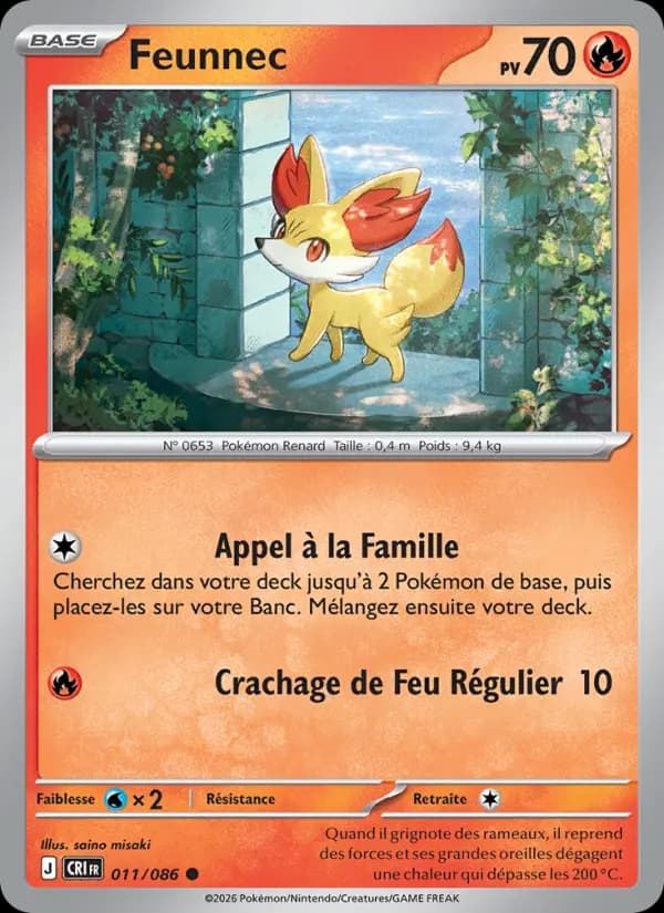 Carte Pokémon Feunnec 011/086