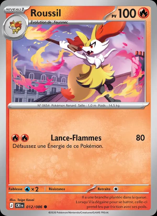 Carte Pokémon Roussil 012/086