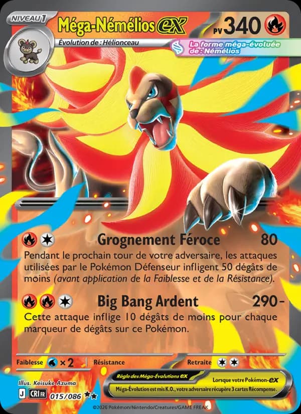 Carte Pokémon Méga-Némélios ex 015/086