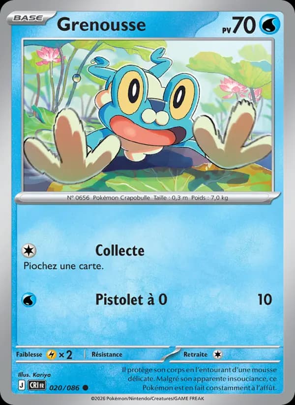 Carte Pokémon Grenousse 020/086