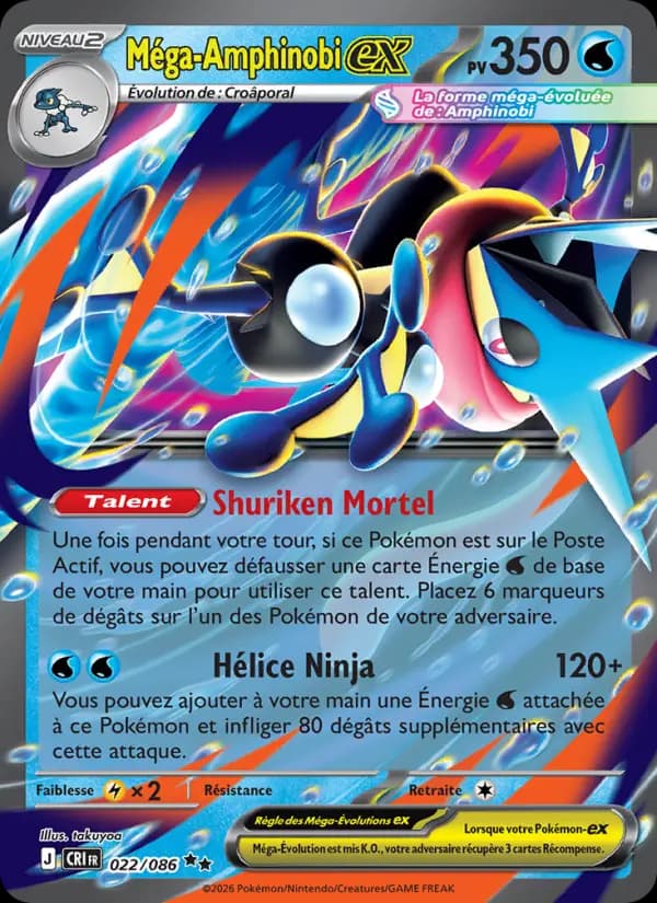 Carte Pokémon Méga-Amphinobi ex 022/086