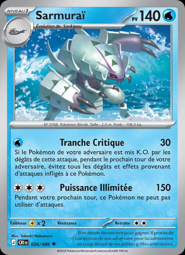 Carte Pokémon Sarmuraï 026/086