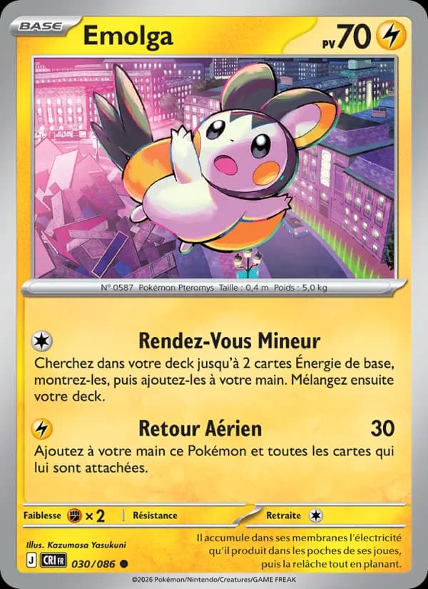 Carte Pokémon Emolga 030/086