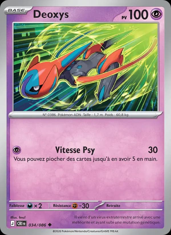 Carte Pokémon Deoxys 034/086