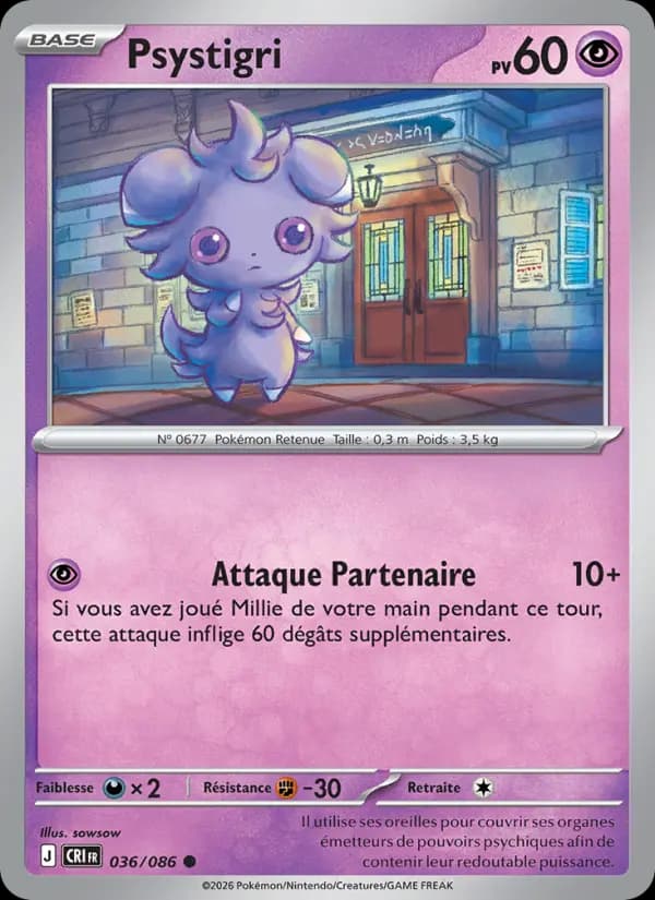 Carte Pokémon Psystigri 036/086