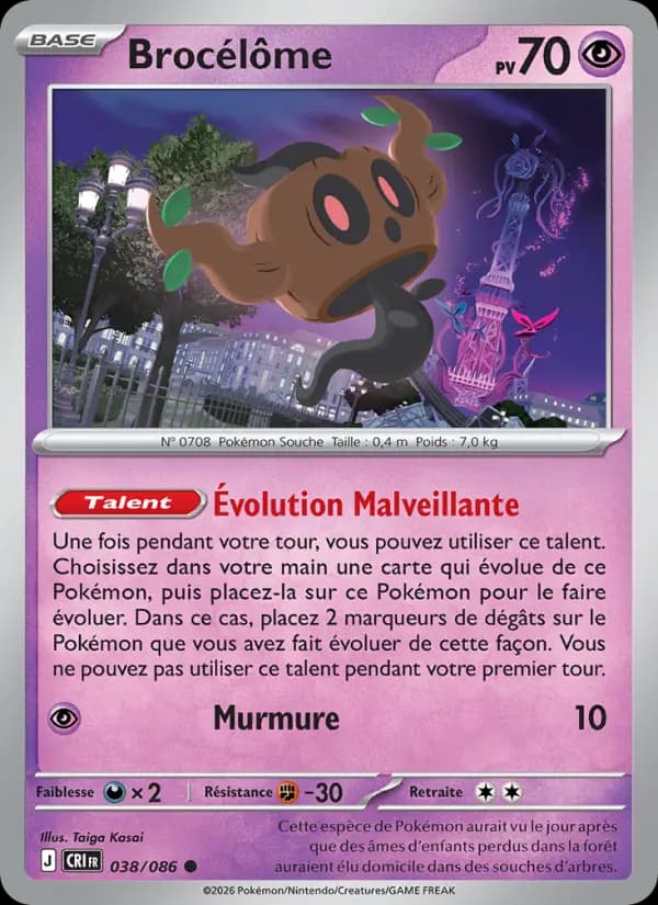 Carte Pokémon Brocélôme 038/086