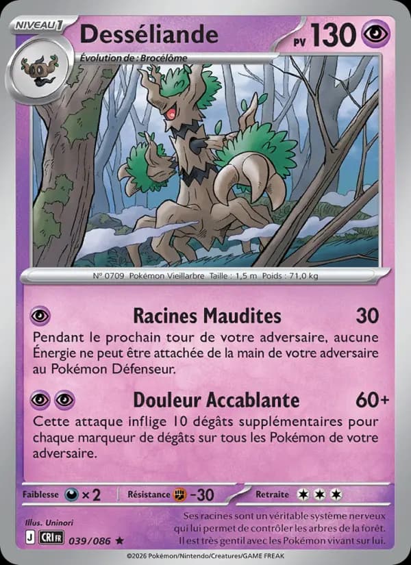 Carte Pokémon Désséliande 039/086