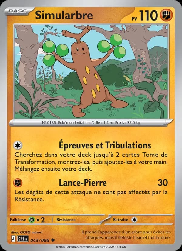 Carte Pokémon Simularbre 043/086