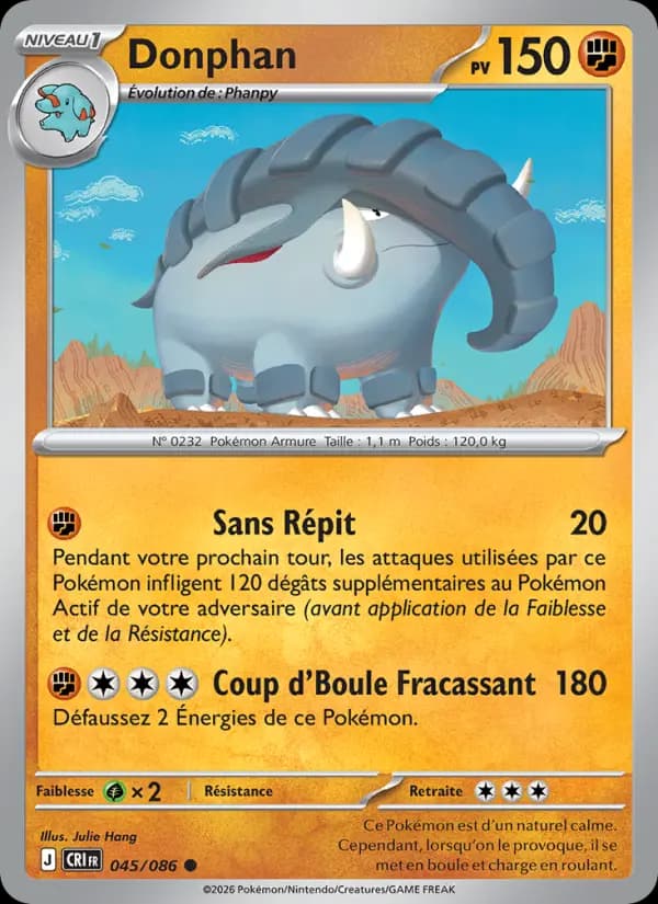 Carte Pokémon Donphan 045/086