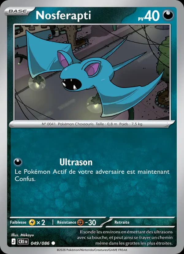 Carte Pokémon Nosferapti 049/086