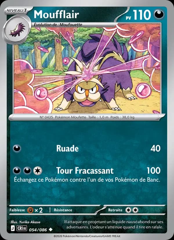Carte Pokémon Moufflair 054/086
