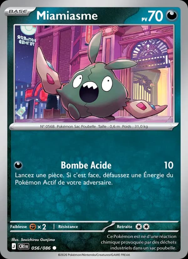 Carte Pokémon Miamiasme 056/086
