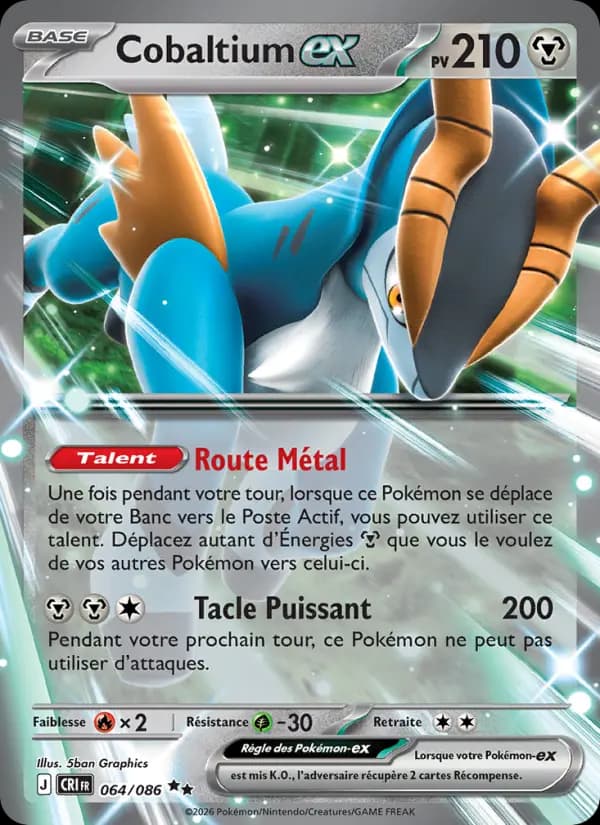Carte Pokémon Cobaltium ex 064/086