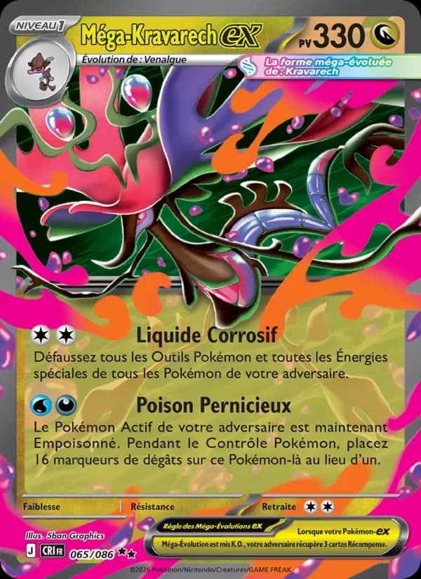 Carte Pokémon Méga-Kravarech ex 065/086