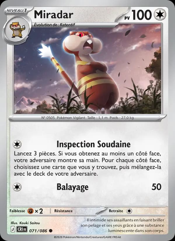 Carte Pokémon Miradar 071/086