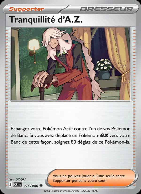 Carte Pokémon Tranquilité d'A.Z. 076/086