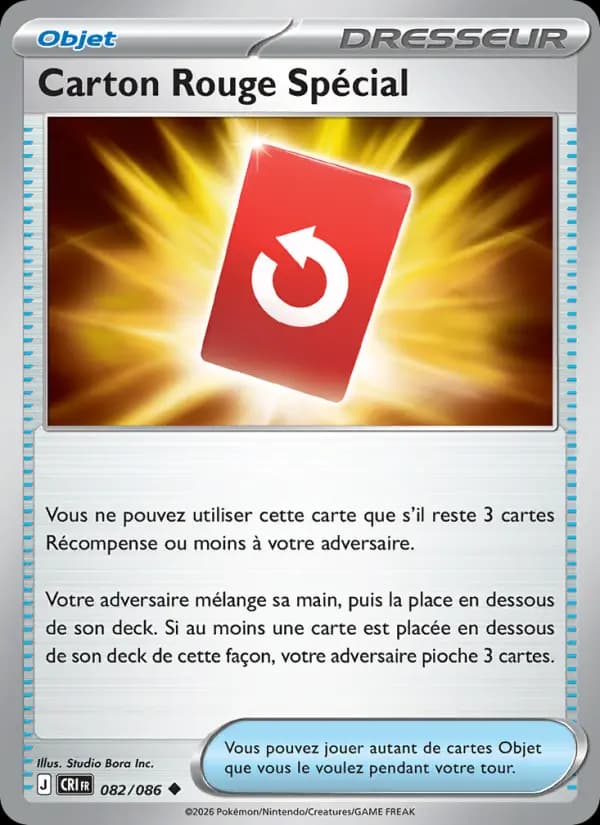 Carte Pokémon Carton Rouge Spécial 082/086