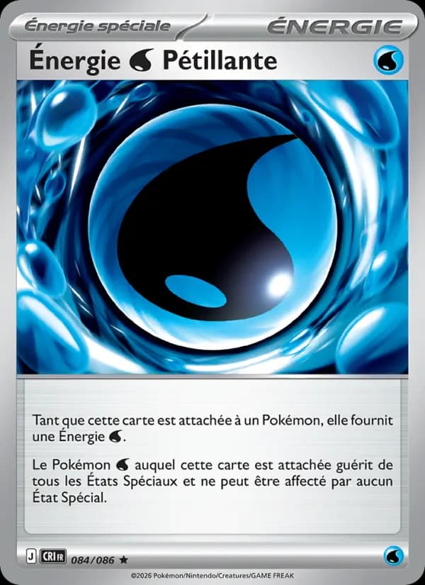 Carte Pokémon Énergie Eau Pétillante 084/086