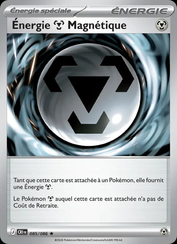 Carte Pokémon Énergie Métal Magnétique 085/086