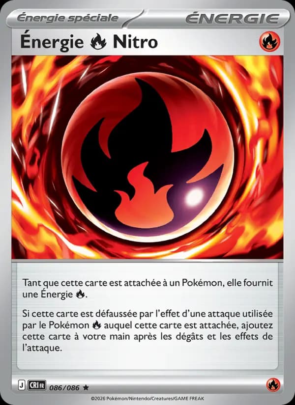 Carte Pokémon Énergie Feu Nitro 086/086