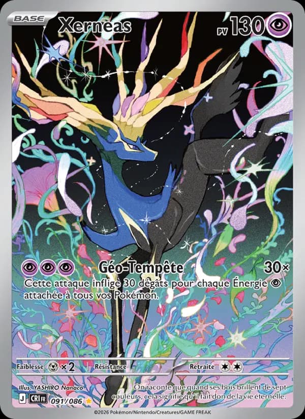 Carte Pokémon Xerneas 091/086 — Chaos Ascendant