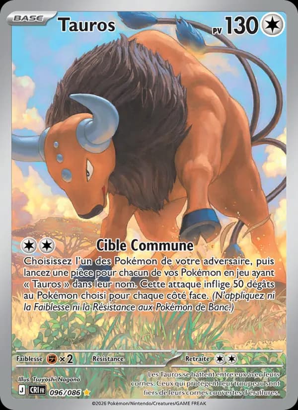 Carte Pokémon Tauros 096/086