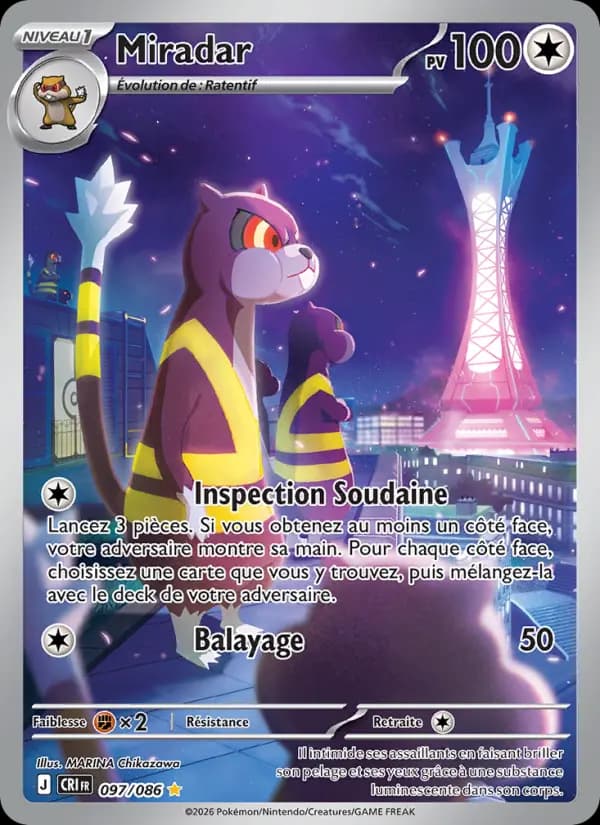 Carte Pokémon Miradar 097/086