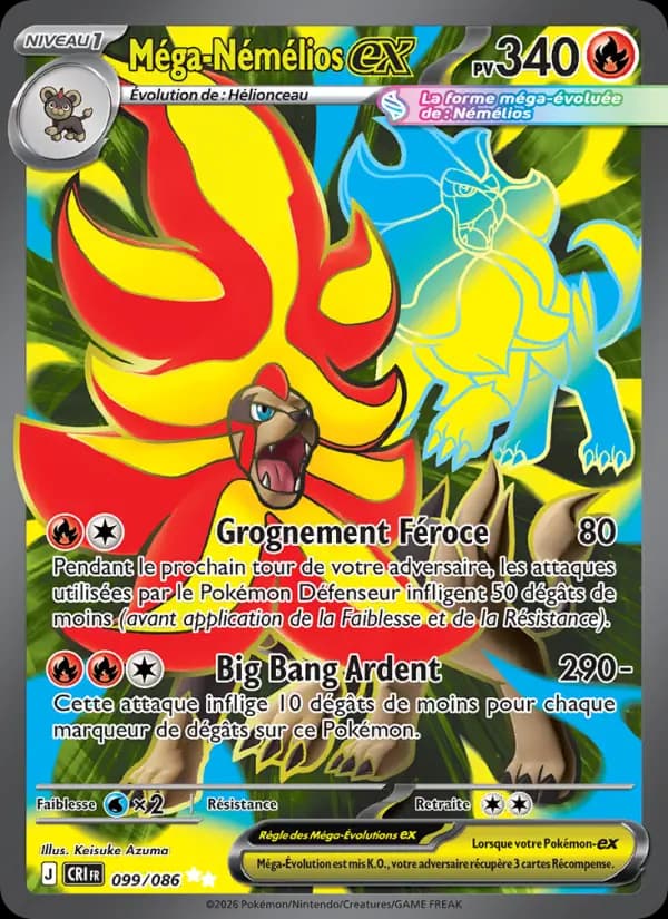 Carte Pokémon Méga-Némélios ex 099/086
