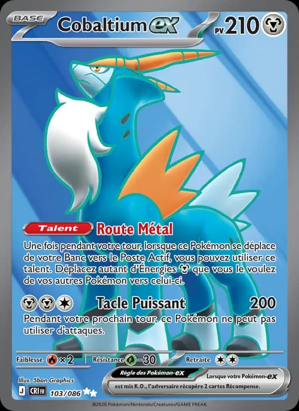 Carte Pokémon Cobaltium ex 103/086