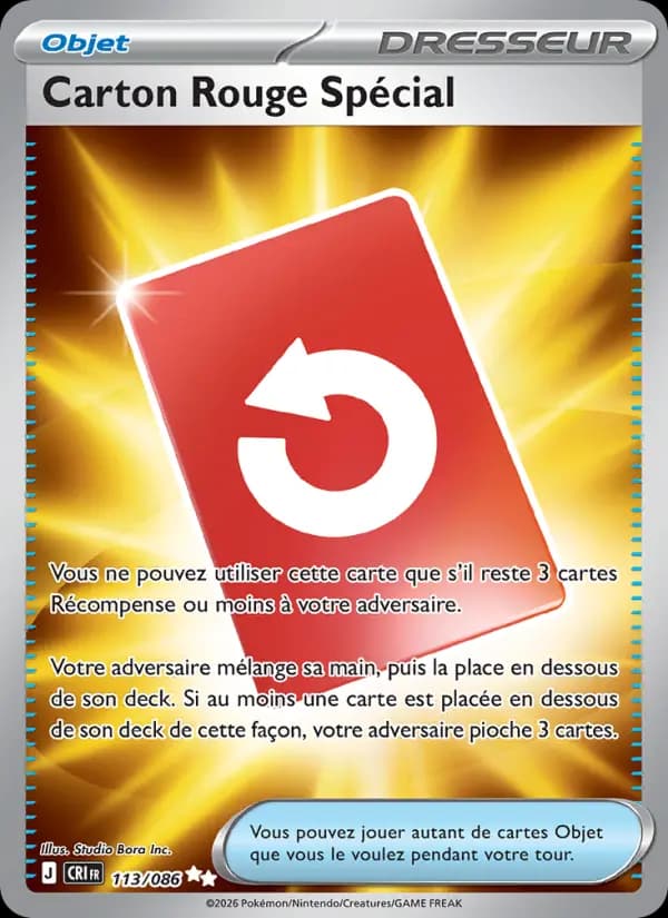 Carte Pokémon Carton Rouge Spécial 113/086