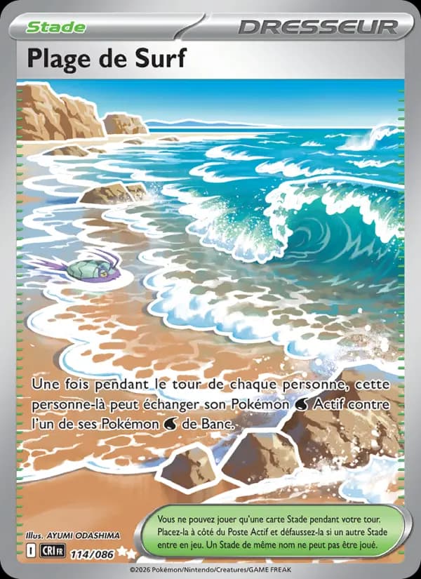 Carte Pokémon Plage de Surf 114/086