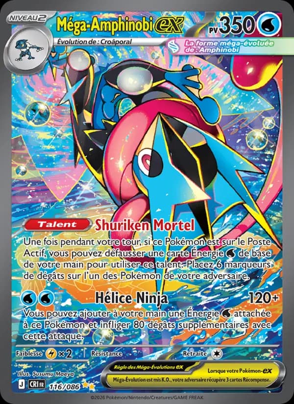 Carte Pokémon Méga-Amphinobi ex 116/086 — Chaos Ascendant