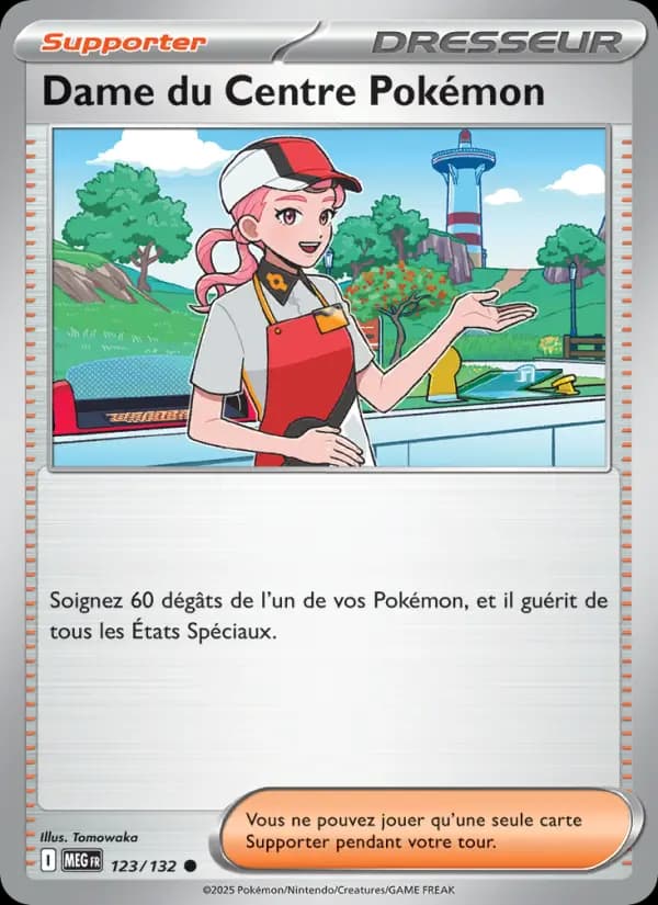 Carte Pokémon Dame du Centre Pokémon 123