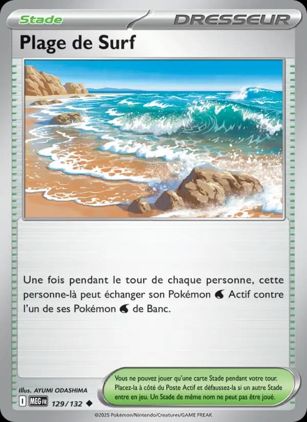 Carte Pokémon Plage de Surf 129