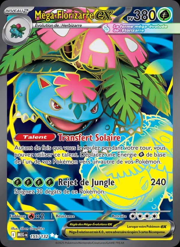Carte Pokémon Méga-Florizarre ex 155 — Méga-Évolution