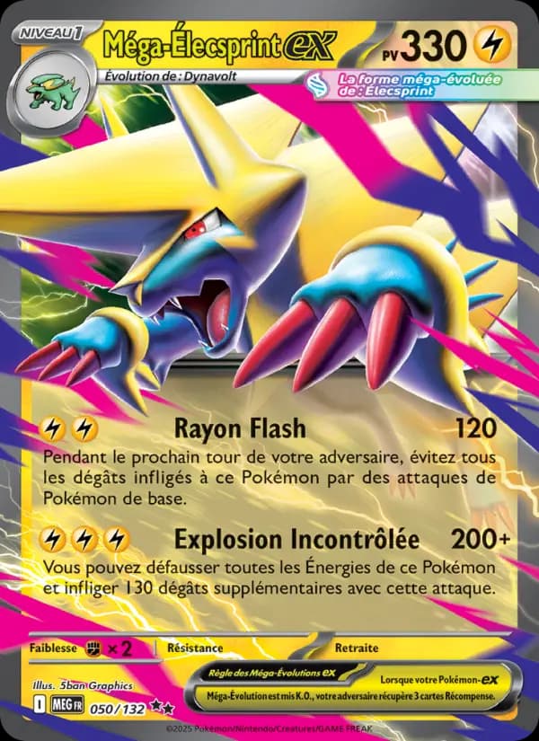 Carte Pokémon Méga-Élecsprint ex 50