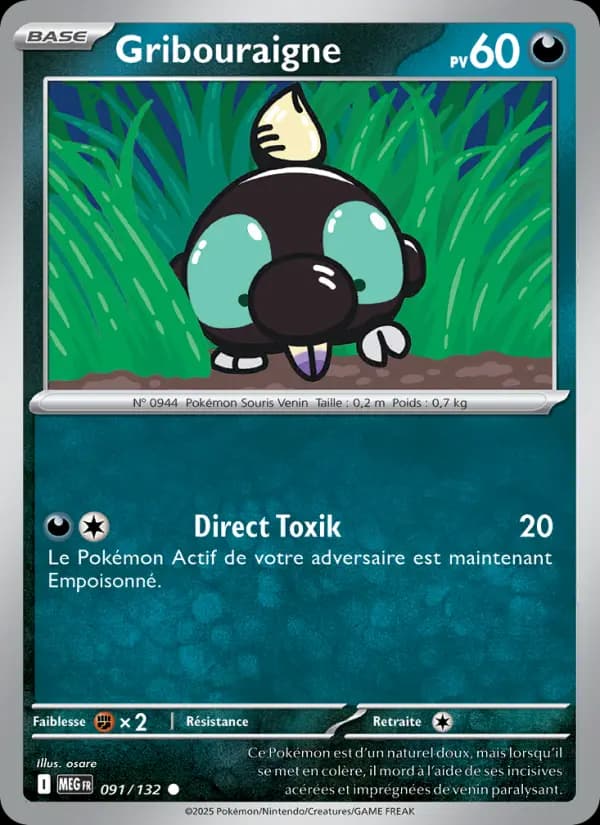Carte Pokémon Gribouraigne 91