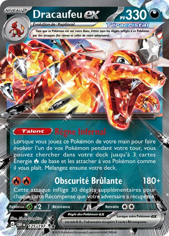 Carte Pokémon Dracaufeu ex 125