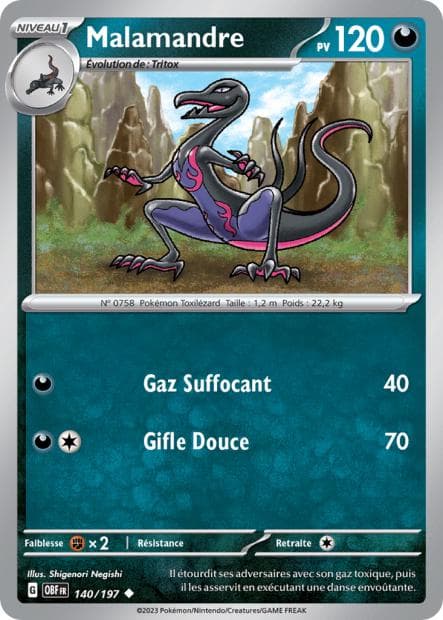 Carte Pokémon Malamandre 140
