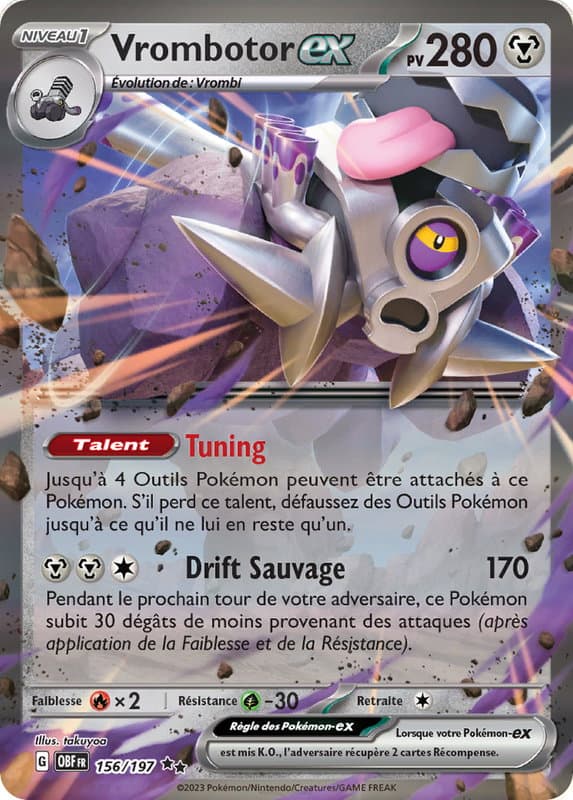 Carte Pokémon Vrombotor ex 156