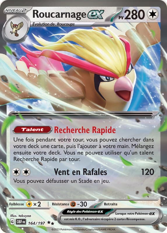 Carte Pokémon Roucarnage ex 164