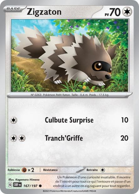 Carte Pokémon Zigzaton 167