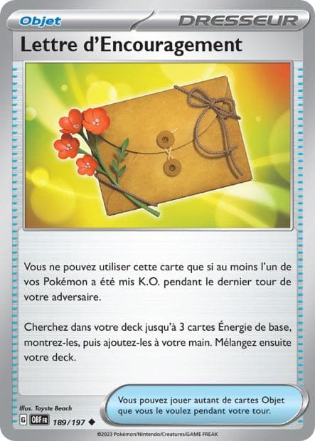 Carte Pokémon Lettre d'Encouragement 189