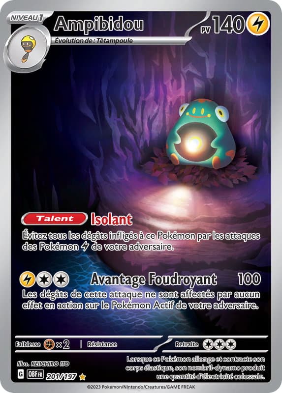 Carte Pokémon Ampibidou 201