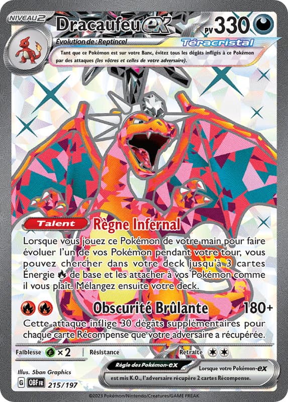 Carte Pokémon Dracaufeu ex 215