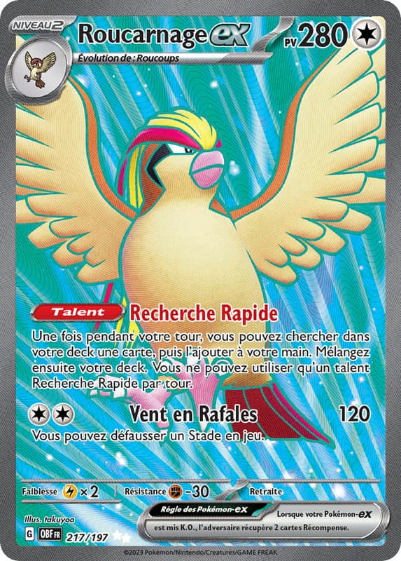 Carte Pokémon Roucarnage ex 217
